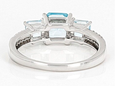 Sky Blue Topaz Rhodium Over Sterling Silver Ring 1.88ctw