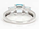 Sky Blue Topaz Rhodium Over Sterling Silver Ring 1.88ctw