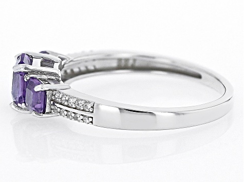 Purple Amethyst Rhodium Over Sterling Silver Ring 1.45ctw