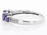 Purple Amethyst Rhodium Over Sterling Silver Ring 1.45ctw