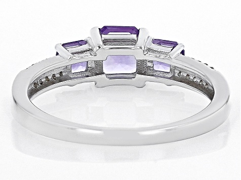 Purple Amethyst Rhodium Over Sterling Silver Ring 1.45ctw