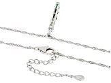 Green Lab Created Emerald Rhodium Over Silver Pendant with Chain 0.98ctw