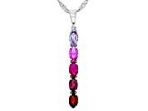 Red Garnet Rhodium Over Silver Pendant With Chain 1.14ctw
