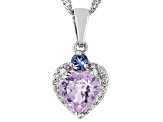 Pink Kunzite Rhodium Over Silver Pendant With Chain 1.59ctw