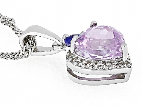 Pink Kunzite Rhodium Over Silver Pendant With Chain 1.59ctw
