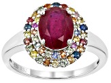 Red Mahaleo® Ruby Rhodium Over Silver Ring