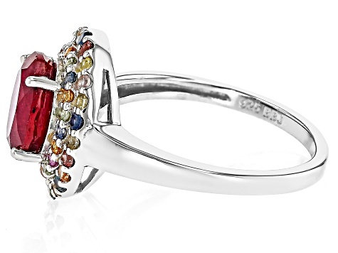 Red Mahaleo® Ruby Rhodium Over Silver Ring