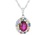 Red Mahaleo® Ruby Rhodium Over Silver Pendant With Chain 3.08ctw