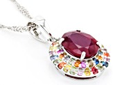 Red Mahaleo® Ruby Rhodium Over Silver Pendant With Chain 3.08ctw