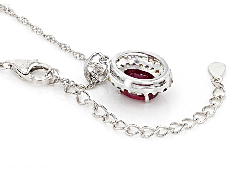 Red Mahaleo® Ruby Rhodium Over Silver Pendant With Chain 3.08ctw