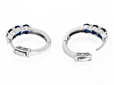 Blue Kyanite Rhodium Over Sterling Silver Hoop Earrings 1.60ctw