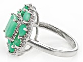 Green Sakota Emerald Rhodium Over Sterling Silver Ring 2.84ctw