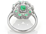 Green Sakota Emerald Rhodium Over Sterling Silver Ring 2.84ctw