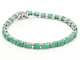 Green Sakota Emerald Rhodium Over Sterling Silver Tennis Bracelet 13.94ctw