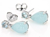 Blue Dreamy Aquamarine Rhodium Over Silver Earrings 0.53ctw