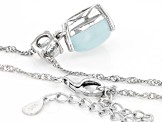 Blue Dreamy Aquamarine Rhodium Over Silver Pendant With Chain 0.26ct