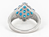 Blue Neon Apatite Rhodium Over Sterling Silver Ring 1.30ctw
