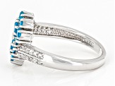 Blue Neon Apatite Rhodium Over Sterling Silver Ring 0.98ctw