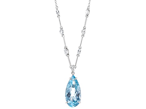 Sky Blue Topaz Rhodium Over Sterling Silver Necklace 17.06ctw - CTB656 ...
