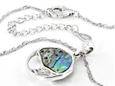 Multicolor Abalone Shell Sterling Silver Tree of Life Pendant With Chain