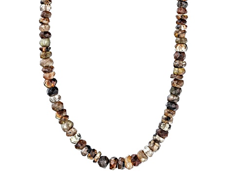 Andalusite Rhodium Over Sterling Silver Bolo Necklace