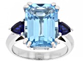 Sky Blue Topaz Rhodium Over Sterling Silver Ring 8.25ctw