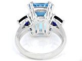 Sky Blue Topaz Rhodium Over Sterling Silver Ring 8.25ctw