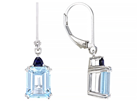 Sky Blue Topaz Rhodium Over Sterling Silver Earrings 5.13ctw