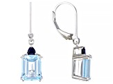 Sky Blue Topaz Rhodium Over Sterling Silver Earrings 5.13ctw