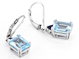 Sky Blue Topaz Rhodium Over Sterling Silver Earrings 5.13ctw