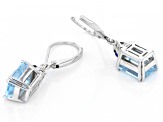 Sky Blue Topaz Rhodium Over Sterling Silver Earrings 5.13ctw