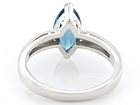London Blue Topaz Rhodium Over Sterling Silver Solitaire Ring 1.75ct