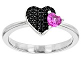 Black Spinel Rhodium Over Sterling Silver Ring 0.39ctw