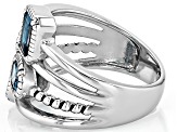 London Blue Topaz Rhodium Over Silver Stackable Ring 2.06ctw