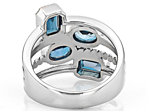 London Blue Topaz Rhodium Over Silver Stackable Ring 2.06ctw