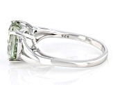 Prasiolite Rhodium Over Sterling Silver Solitaire Ring 3.03ct