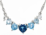 Blue Topaz Rhodium Over Sterling Silver Necklace 2.64ctw