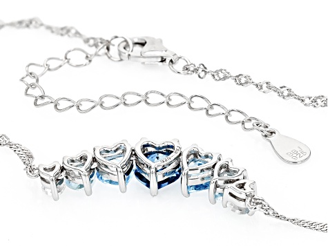 Blue Topaz Rhodium Over Sterling Silver Necklace 2.64ctw