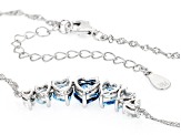 Blue Topaz Rhodium Over Sterling Silver Necklace 2.64ctw