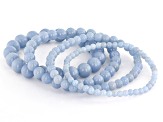 Blue Angelite Stretch Bracelet Set Of 4