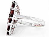 Red Garnet Rhodium Over Sterling Silver Heart Ring 7.18ctw