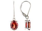 Red Labradorite Rhodium Over Sterling Silver Earrings 2.71ctw