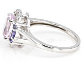 Kunzite Rhodium Over Sterling Silver Ring 1.94ctw