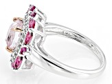 Pink Kunzite Rhodium Over Silver Ring 2.53ctw