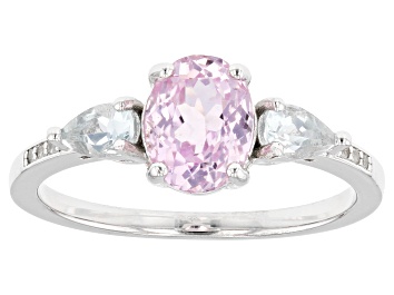Picture of Pink Kunzite Rhodium Over Silver Ring 1.76ctw