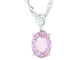Pink Kunzite Rhodium Over Sterling Silver Pendant With Chain 1.57ctw