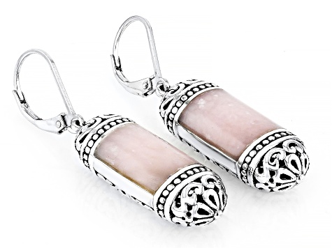 Pink Opal Sterling Silver Earrings