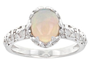 Multicolor Opal Rhodium Over Sterling Silver Ring 0.95ct