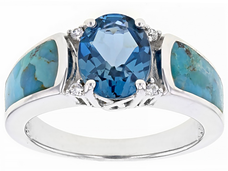 London Blue Topaz Rhodium Over Silver Ring 2.70ctw