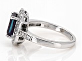 Blue Lab Created Alexandrite Rhodium Over Sterling Silver Ring 2.29ctw
